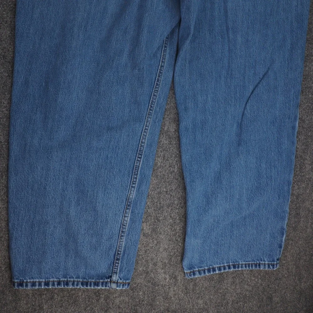 Levi's 550 Jeans Mens 48x29 Relaxed Fit Blue Solid Denim Casual Workwear Classic